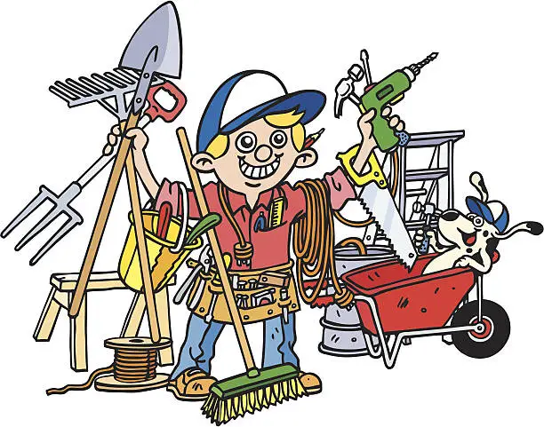 Vector illustration of Builder