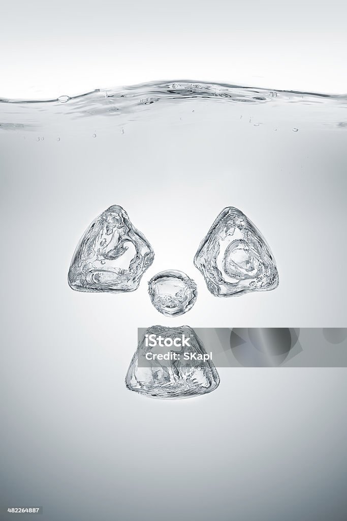 Radioactive water Radioactivity symbol made of bubbles symbolizing radioactive pollution of water. Accidents and Disasters Stock Photo