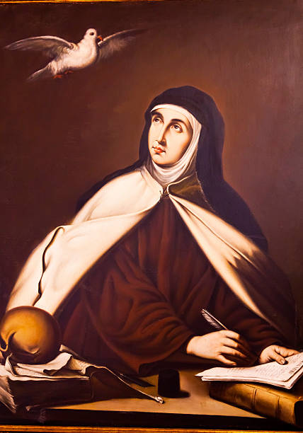 Saint Teresa Convento de Santa Teresa Avila Castile Spain Avila, Spain - May 10, 2014: Saint Teresa Convento de Santa Teresa Avila Castile Spain.  Convent founded in 1636 for Saint Teresa, Catholic nun, Counterreformation author, and Spanish mystic, who founded the Carmelite order. Died in 1582 and made a saint in 1614. convento stock pictures, royalty-free photos & images