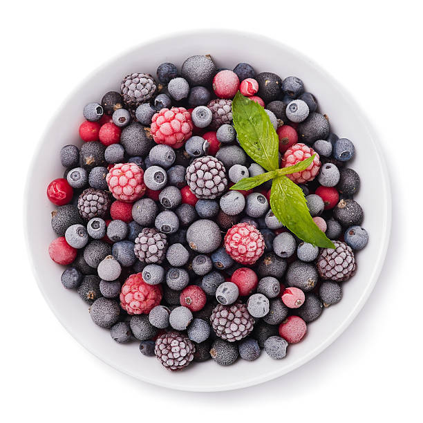 istock Frozen berries isolated on a white background, top view 482272642