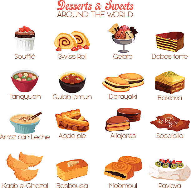 Dessert and Sweets Icons vector art illustration