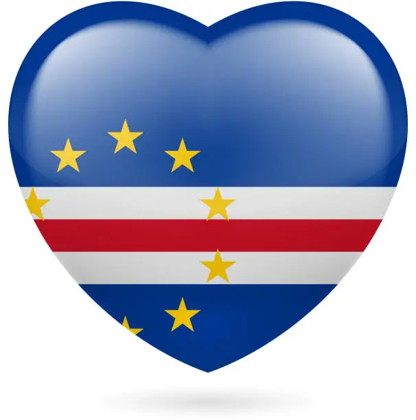 Vector illustration of Heart icon of Cape Verde