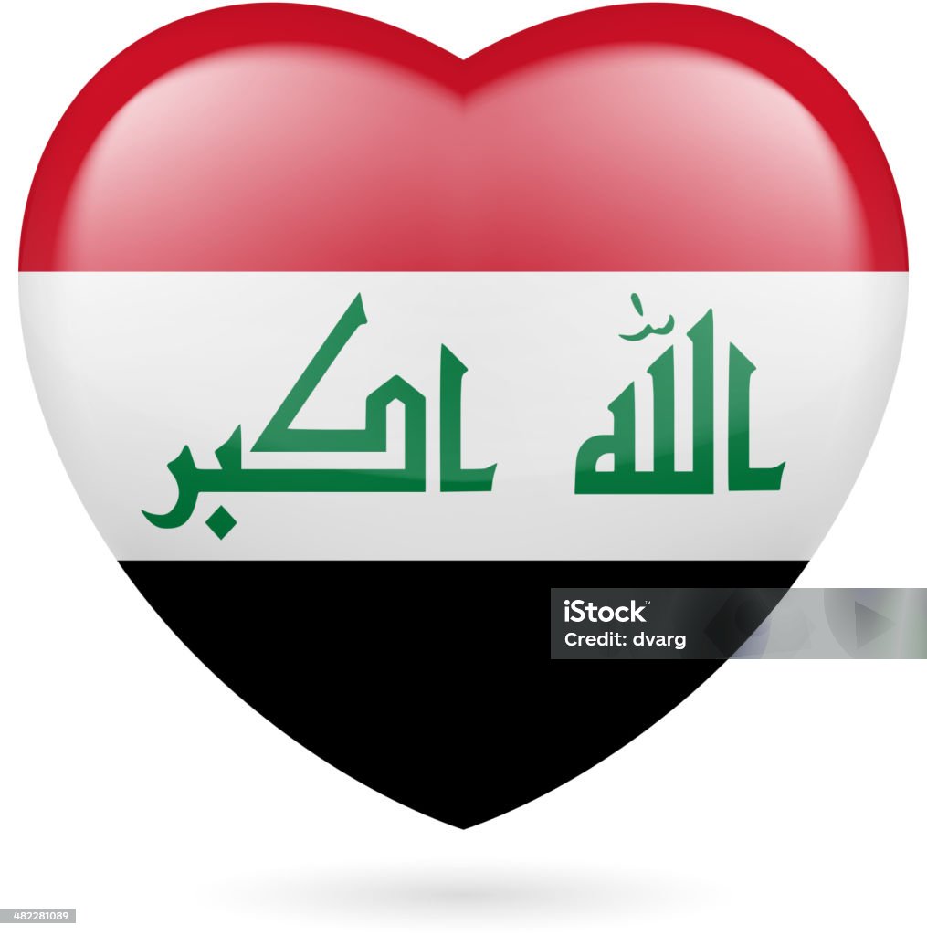 Icono del corazón de Irak - arte vectorial de Adulación libre de derechos