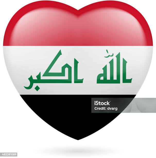 Ilustración de Icono Del Corazón De Irak y más Vectores Libres de Derechos de Adulación - Adulación, Bandera, Brillante
