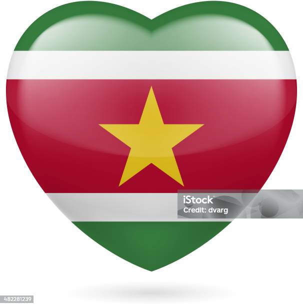 Icona Di Cuore Di Suriname - Immagini vettoriali stock e altre immagini di Adulazione - Adulazione, Bandiera, Blasone