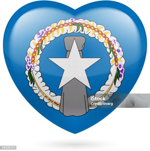 Heart Icon Of Северные Марианские Острова — стоковая векторная графика и другие изображения на тему Блестящий - Блестящий, Векторная графика, Герб