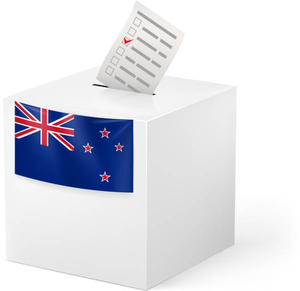 istock Ballot box with voting paper. New Zealand 482284327