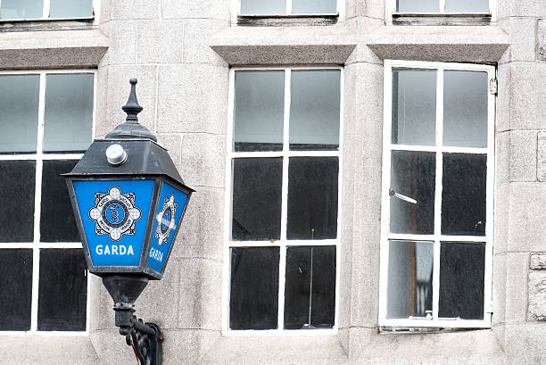 Police lamp, Dublin, Ireland stock photo