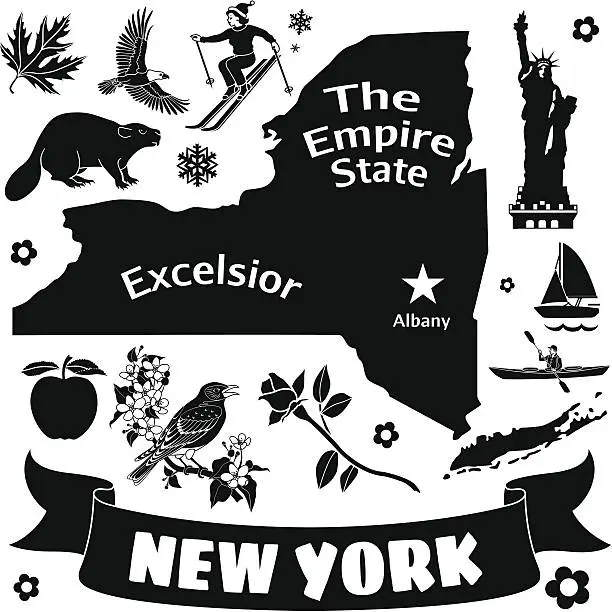 Vector illustration of New York map