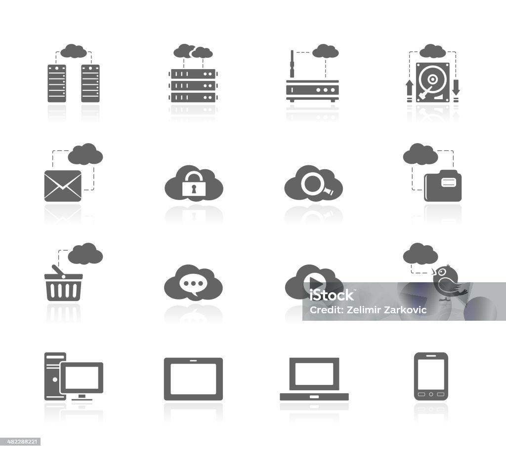 illustration vectorielle de nuage informatique - clipart vectoriel de Cadenas libre de droits