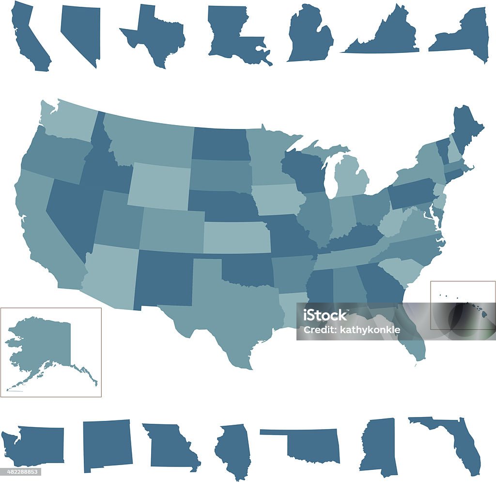 Estados Unidos Mapa - arte vectorial de EE.UU. libre de derechos