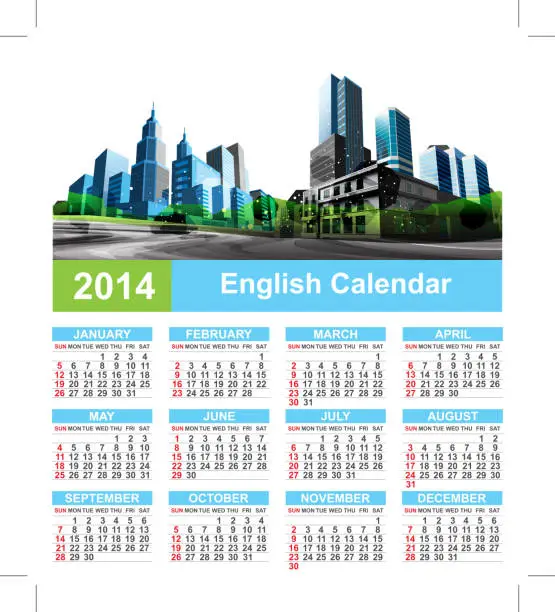 Vector illustration of Calendar 2014