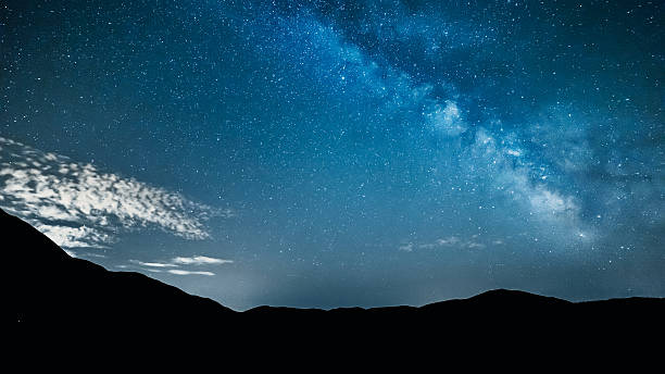 istock night sky stars with milky way over mountains 482294604