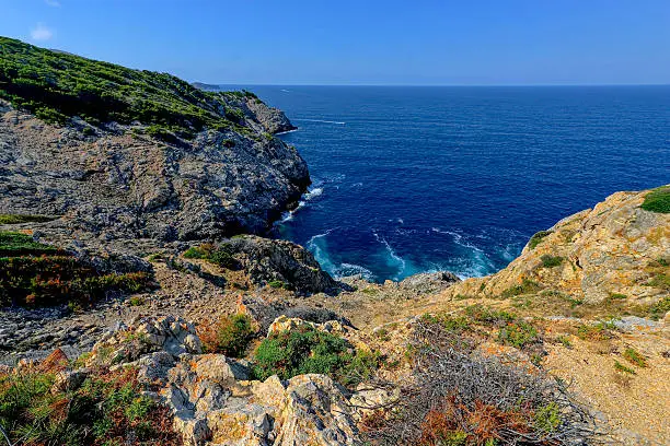 Punta de Capdpera, Majorca, Spain, a fragment of coast