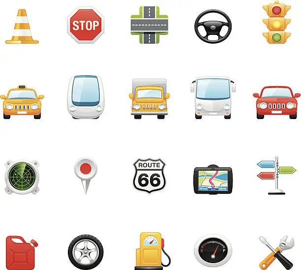 Vector illustration of Road Trip icons | set 3