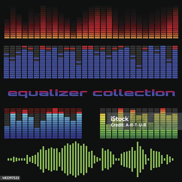 Vector Set Of Colored Equalizers Stock Illustration - Download Image Now - Sound Mixer, Abstract, Arts Culture and Entertainment