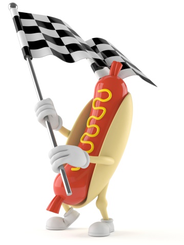 Hot dog character toon isolated on white background