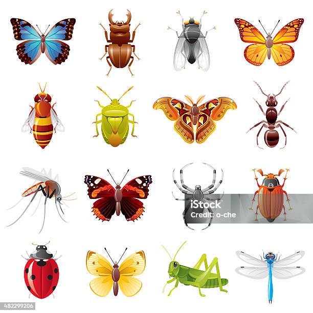 Insects Icon Set Stock Illustration - Download Image Now - Insect, Vector, Beetle
