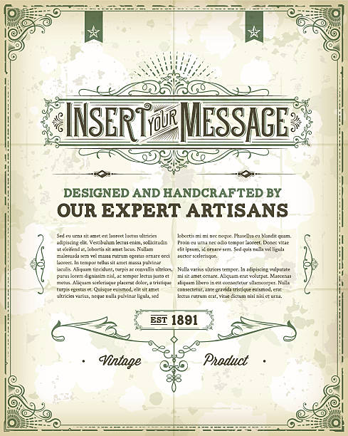 ilustrações, clipart, desenhos animados e ícones de vintage modelo de cartaz - invitation intricacy nostalgia elegance