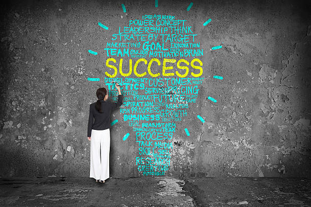 istock Business concept with success words drawing a light bulb 482302734
