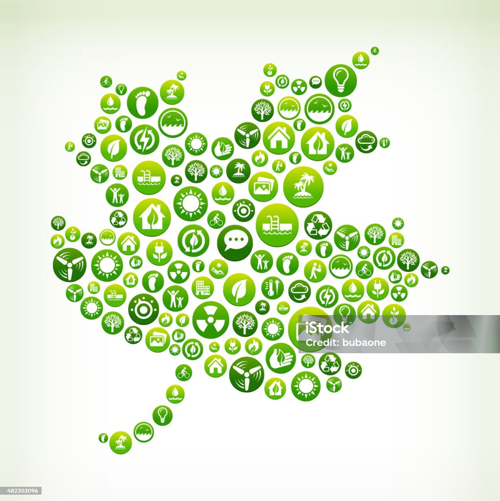 Local Environment Conservation Vector Maple Leaf Environmental Conservation Green Vector Button Pattern Stock ...