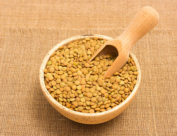 istock the seeds of green lentils on canvas 482303348