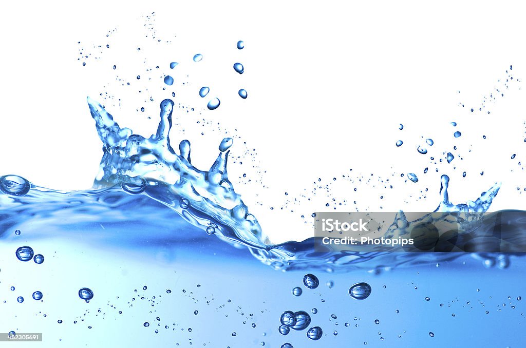 Water and air bubbles Water and air bubbles over white background Bright Stock Photo
