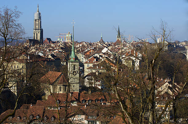 bern - berne berne canton roof cityscape fotografías e imágenes de stock