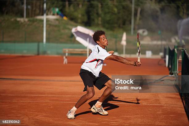 Strong Volley Stock Photo - Download Image Now - Tennis, African Ethnicity, Men