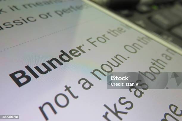 Blunder Dictionary Definition Stock Photo - Download Image Now