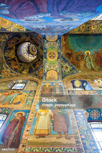 Mosaics Interior Of Orthodox Cathedral In St Petersburg Stock Photo - Download Image Now