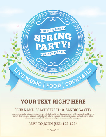 Spring Clean Party Invite Spring Party Invitation Stock Illustration - Download Image Now ...
