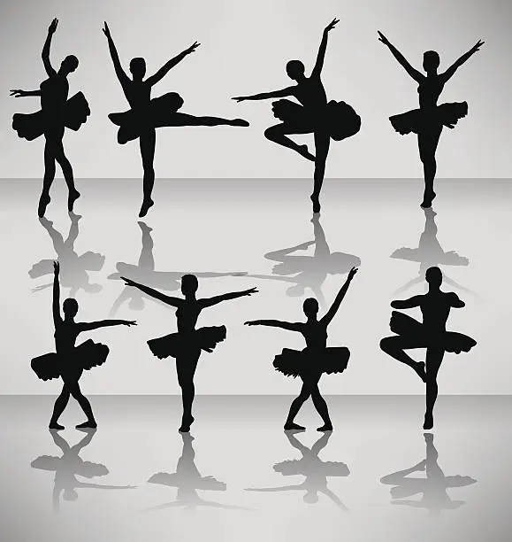 Vector illustration of Ballet Dancers - female