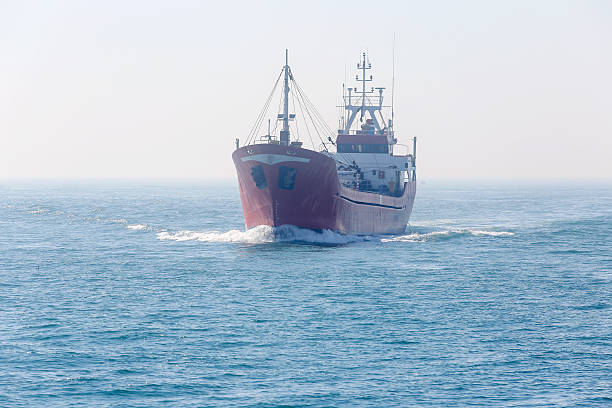 Aerial view of fishing boat in Bosphorus