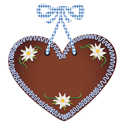 Unlabeled bavarian gingerbread heart from Germany