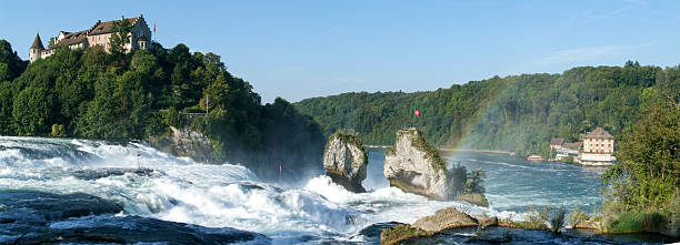 The Rhine waterfalls at Neuhausen stock photo