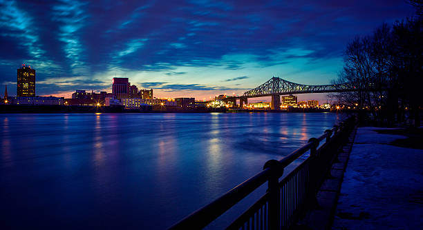 Montreal Jacques-Cartier bridge at night
