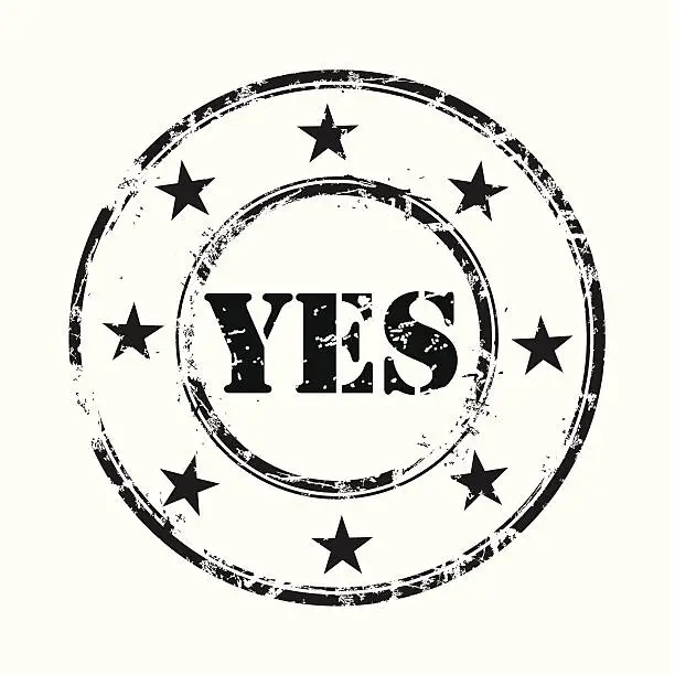 Vector illustration of yes grunge rubber stamp background