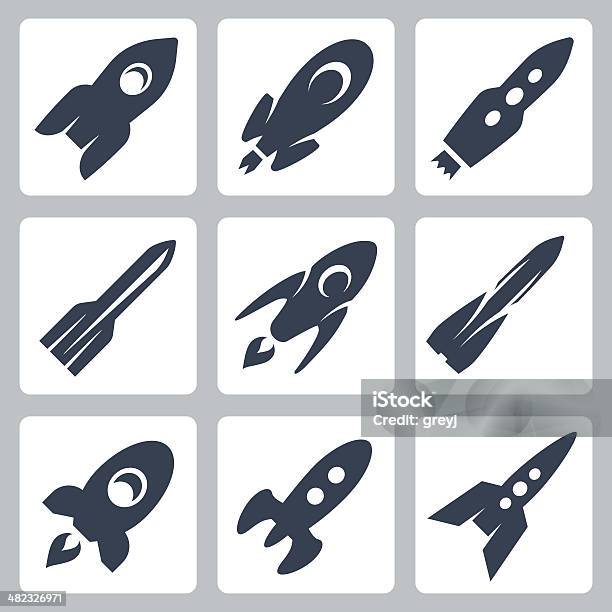 Vector Isolated Rockets Icons Set Stock Illustration - Download Image Now - Rocketship, Vector, Icon Symbol