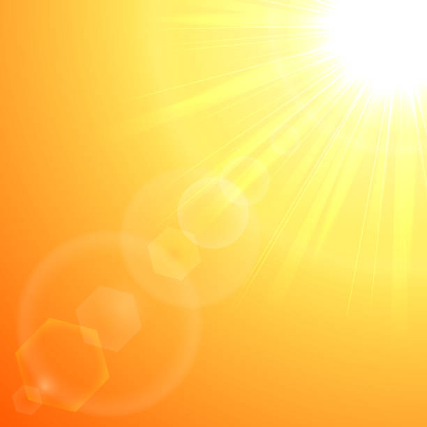 ilustrações de stock, clip art, desenhos animados e ícones de laranja sol explosão - clear sky flash