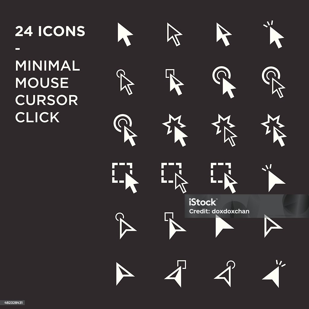 Cursores iconos: Ratón mano flecha - arte vectorial de Cursor libre de derechos