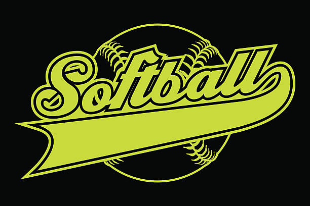 Softball Design With Banner Softball Design With Banner is an illustration of a softball design with a softball and text. Includes a tail or ribbon banner for your own team name or other text. Great for t-shirts. softball stock illustrations