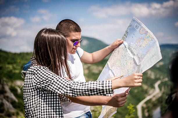istock Young couple hiking 482329222