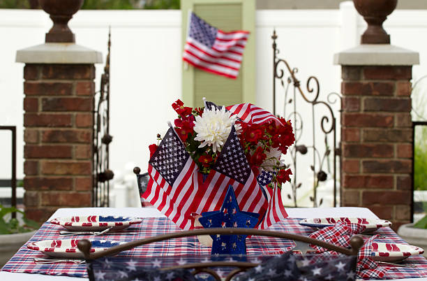 celebración del 4 de julio - napkin american flag holiday fourth of july fotografías e imágenes de stock