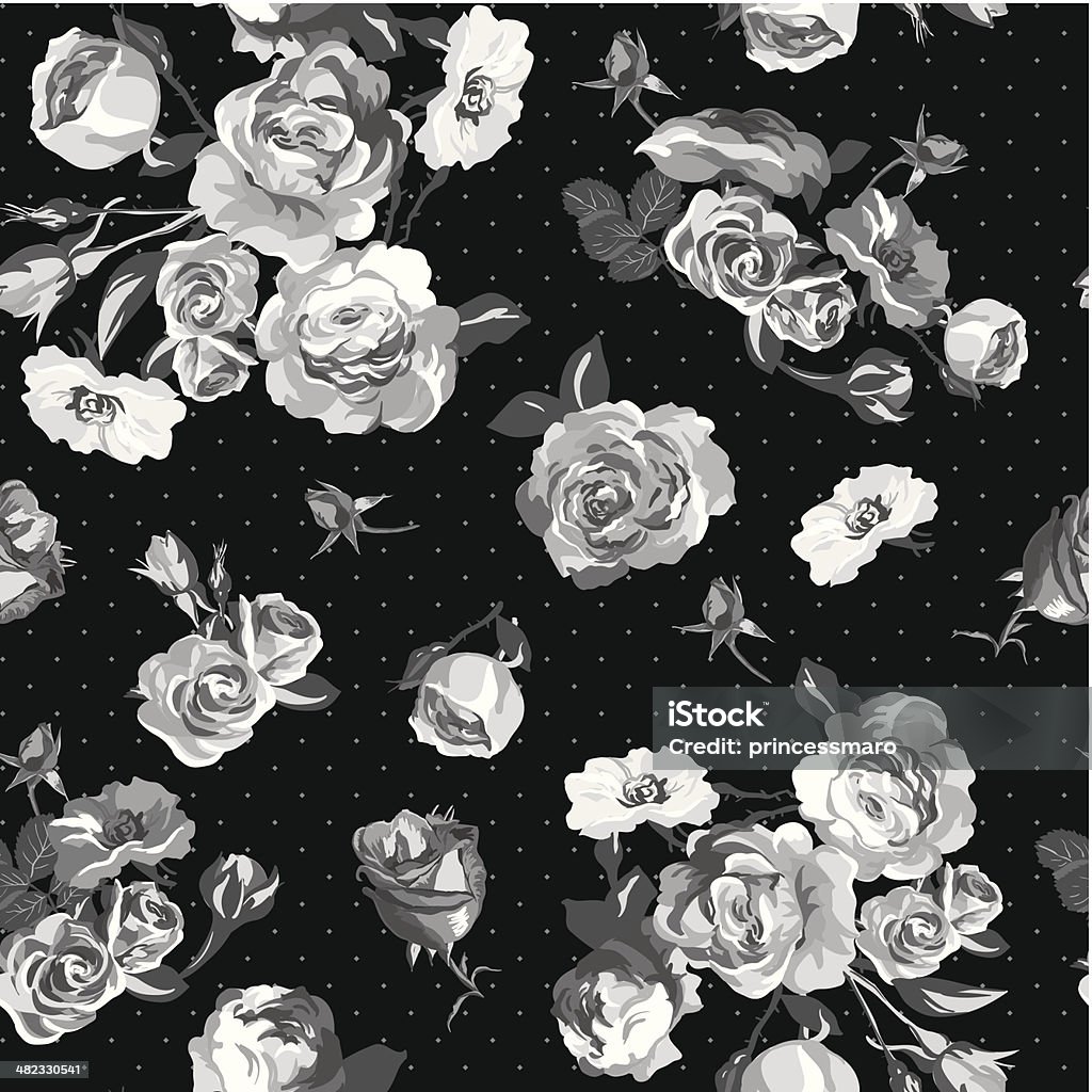 Vintage monochrome roses pattern Abstract stock vector