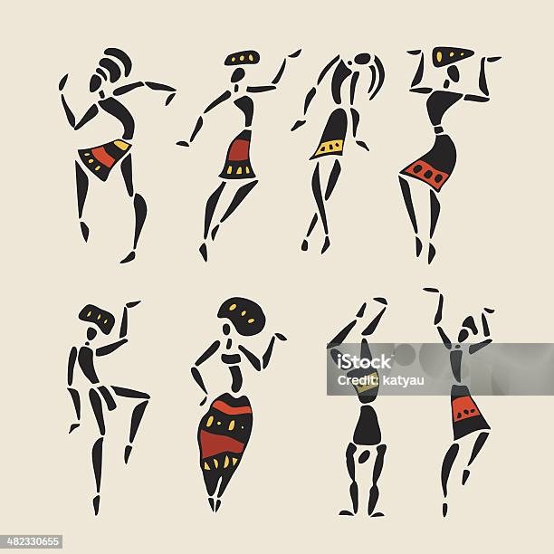 African Silhouette Set Stock Illustration - Download Image Now - Abstract, Adult, Adults Only