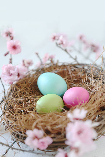 Vertical Bright Eggs Holiday Themed Still Life Scene