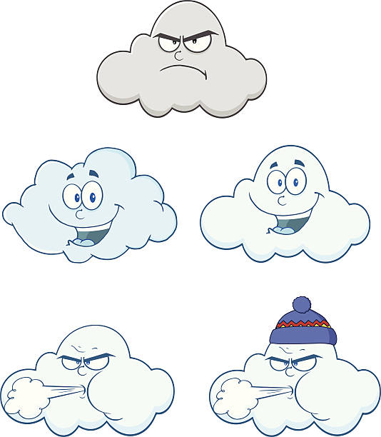 Collection of Cartoon Clouds - 1 Similar Illustrations: angry clouds stock illustrations