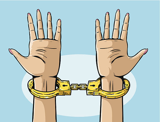 골든 수갑 - golden handcuffs stock illustrations
