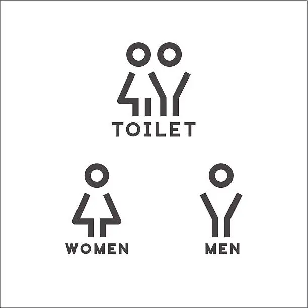 Vector illustration of Toilet signs